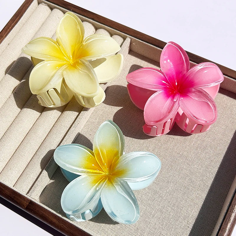 Nara™ | 1/2/3 Pcs Hawaiian Gradient Flower Hair Claw Clip Women Fashion Large Hair Clip Girls Hairpin Barrettes Bohemia Hair Accessories - Image 13