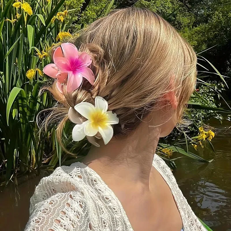 Nara™ | 1/2/3 Pcs Hawaiian Gradient Flower Hair Claw Clip Women Fashion Large Hair Clip Girls Hairpin Barrettes Bohemia Hair Accessories - Image 3