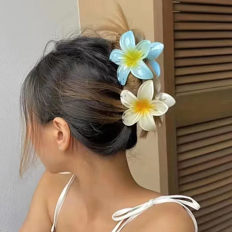 Nara™ | 1/2/3 Pcs Hawaiian Gradient Flower Hair Claw Clip Women Fashion Large Hair Clip Girls Hairpin Barrettes Bohemia Hair Accessories - Image 4