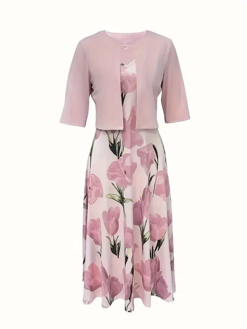 Adrianna | Women's Floral Maxi Dress Set with Cardigan - Image 2