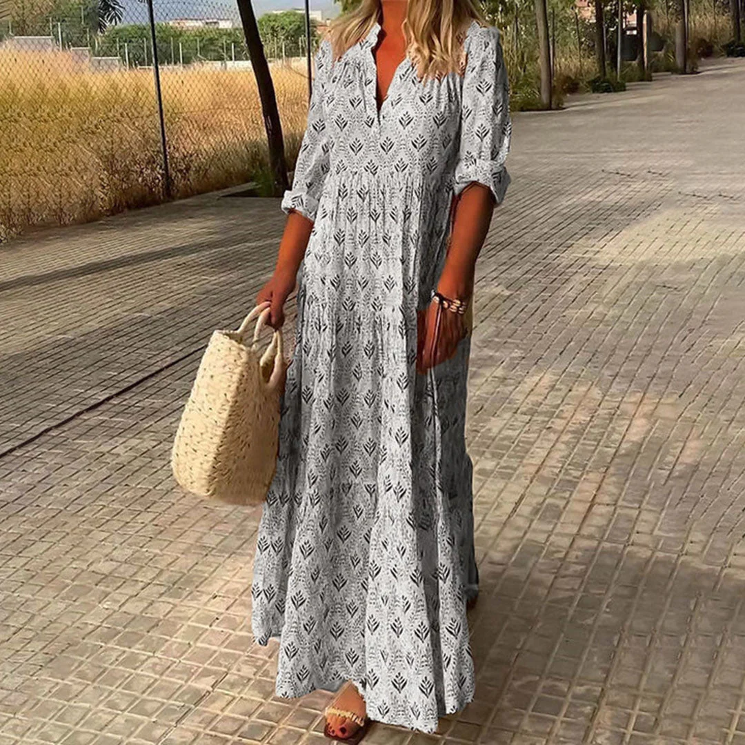 Alexa | Elegant Flowy Boho Maxi Dress - Image 4