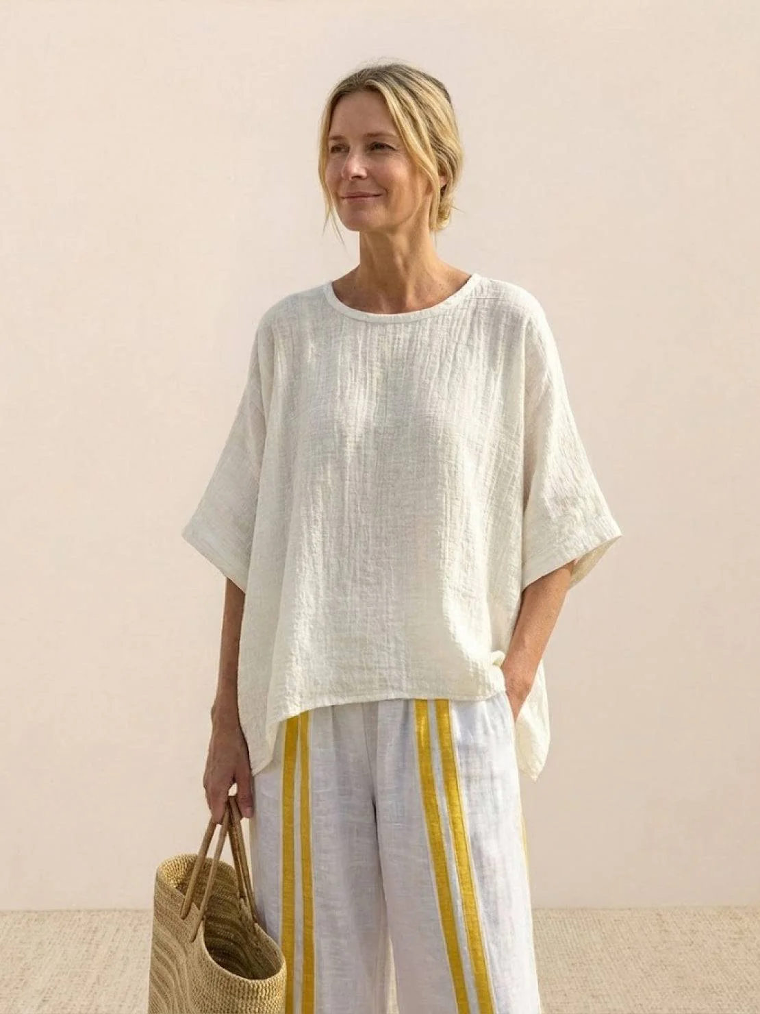 Alma | Women's Embroidered Two-Piece Set Wide Leg Pants Tunic Top - Image 100