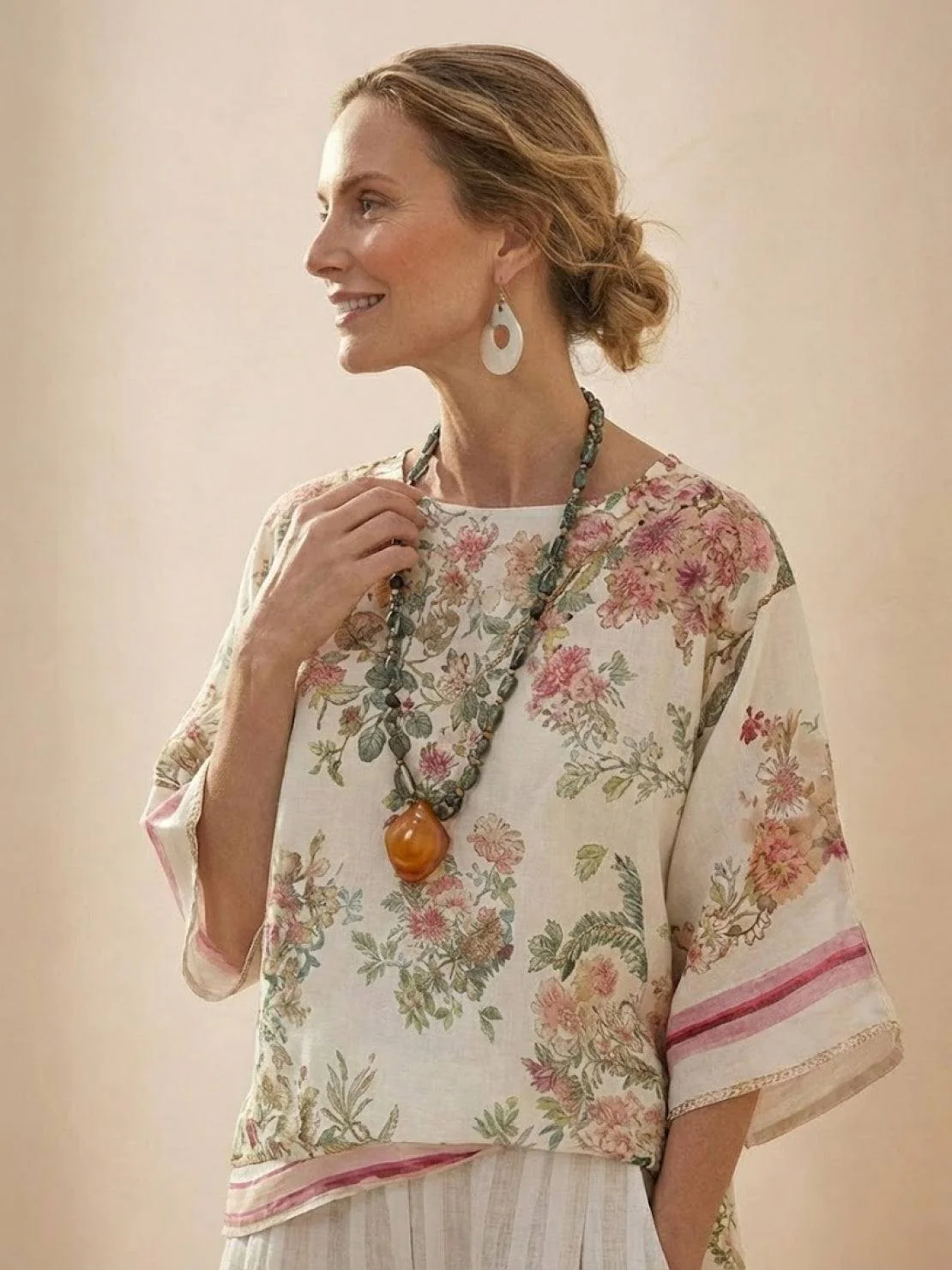 Alma | Women's Embroidered Two-Piece Set Wide Leg Pants Tunic Top - Image 16