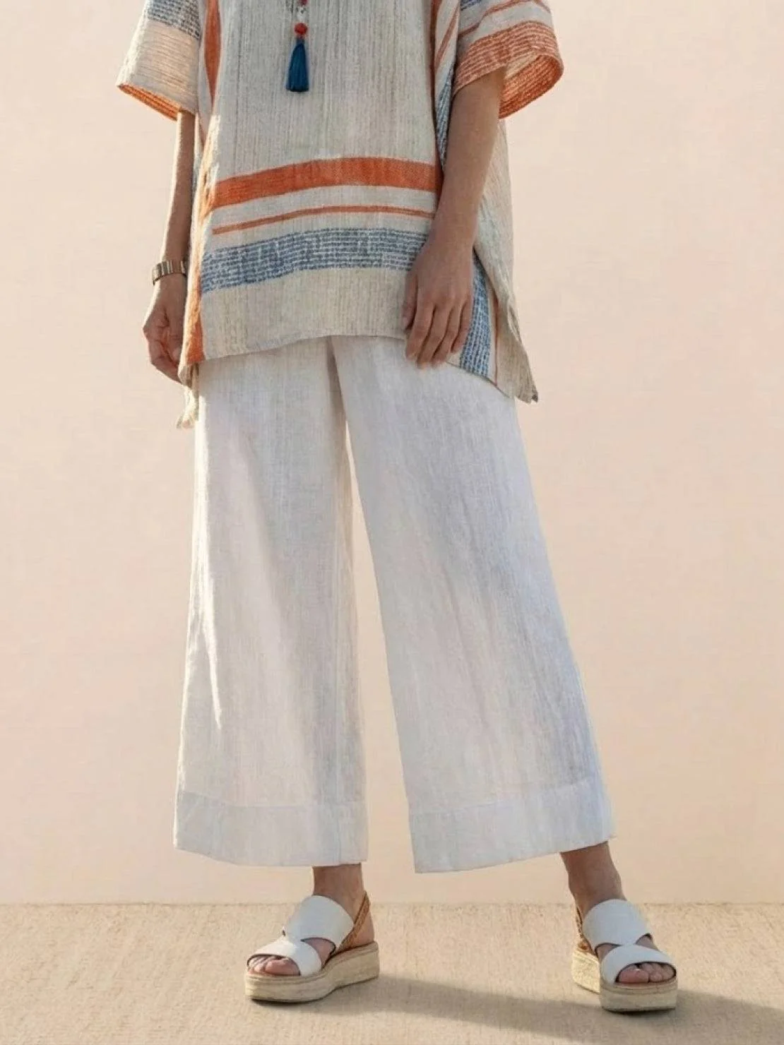 Alma | Women's Embroidered Two-Piece Set Wide Leg Pants Tunic Top - Image 65