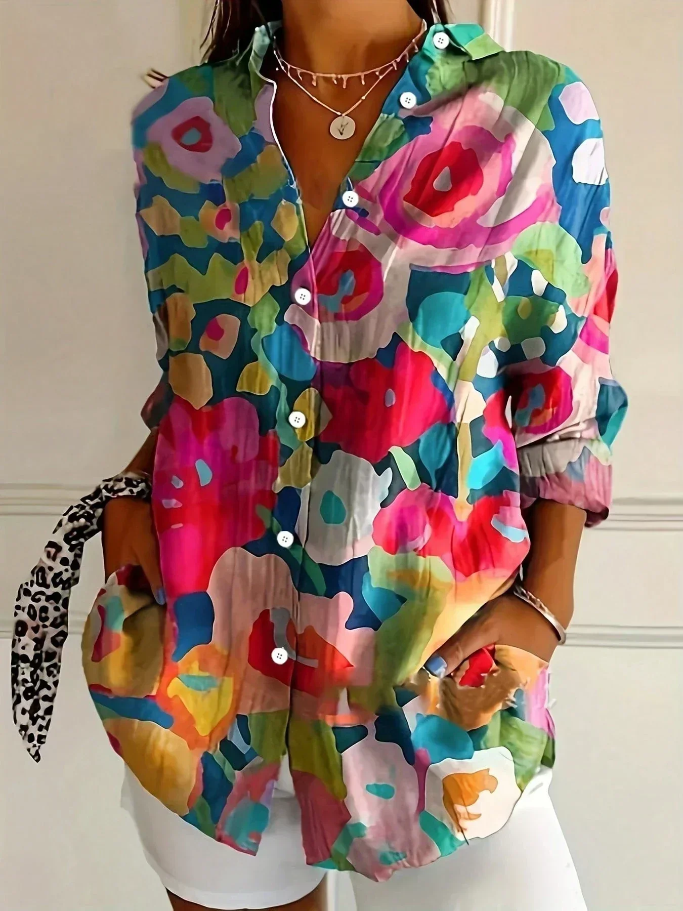 Ashleigh™ | Stylish Colorful Pattern Blouse - Image 5