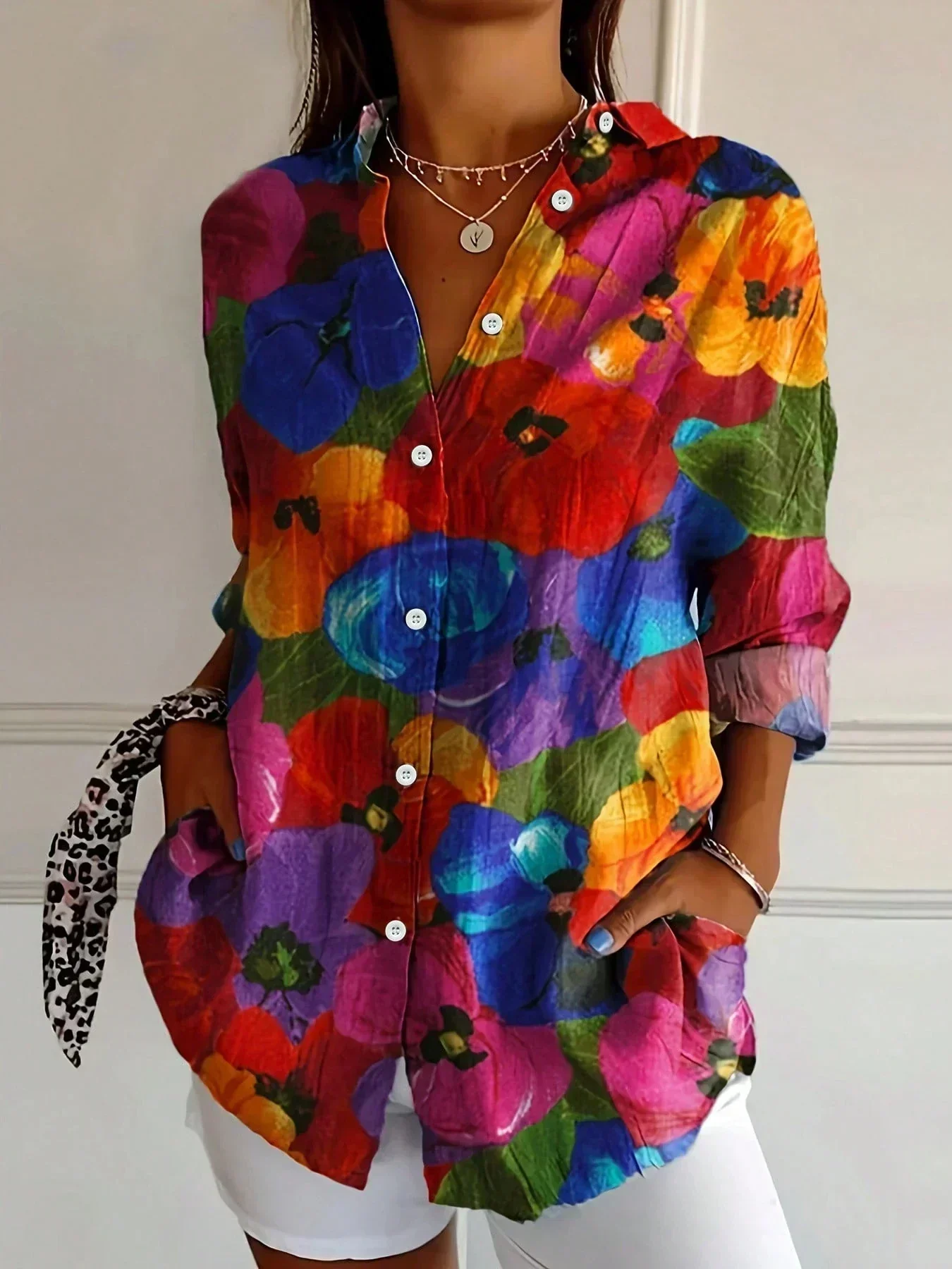 Ashleigh™ | Stylish Colorful Pattern Blouse - Image 6