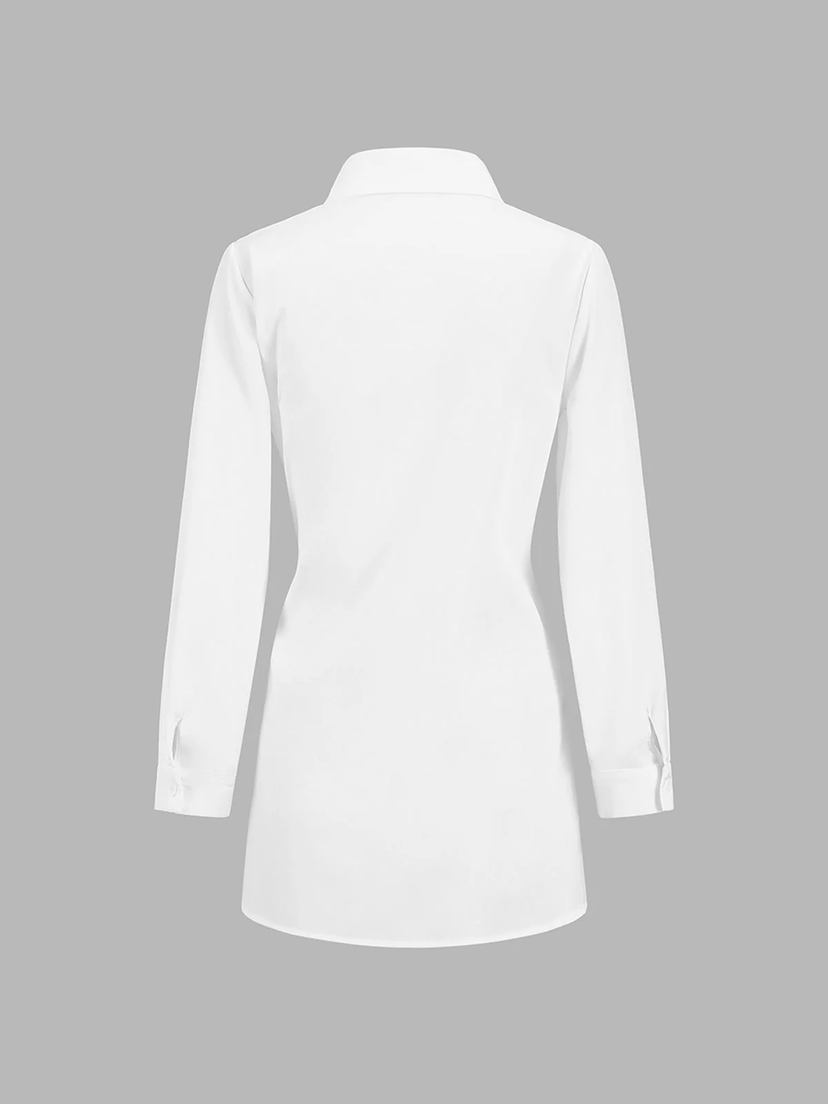Audrey | Women's Tie Front Button Down Long Sleeve Shirt - Image 3
