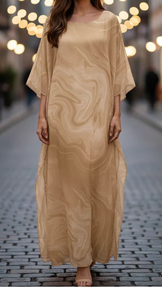 Aurelia | Women's Chiffon Maxi Dress Flowing Kaftan Evening Dress - Image 3