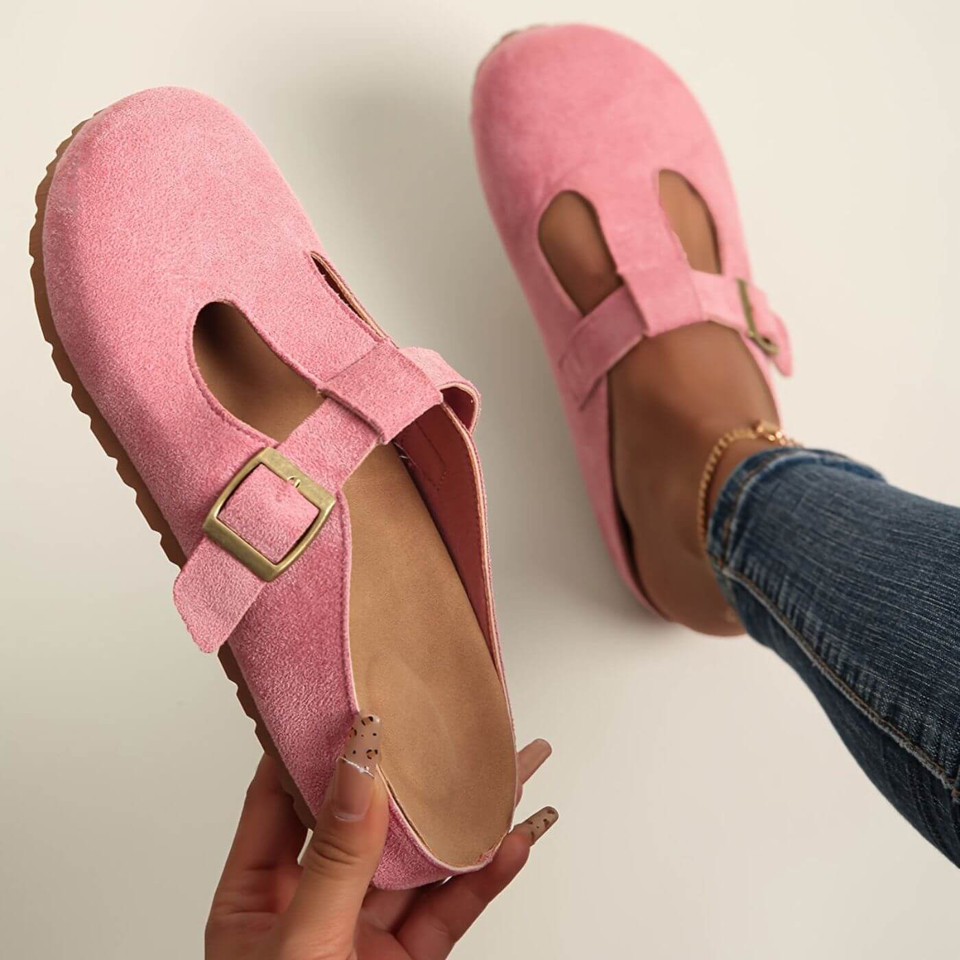 Calypso | Women's Buckle T-Bar Closed Toe Clogs - Image 4