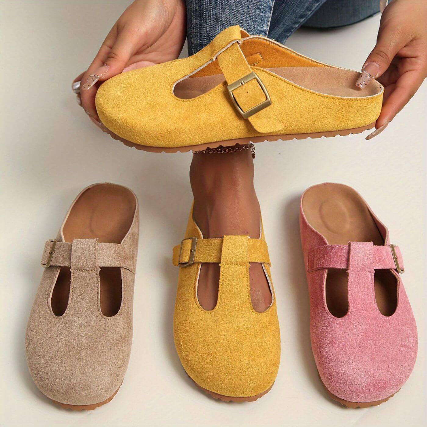 Calypso | Women's Buckle T-Bar Closed Toe Clogs - Image 6