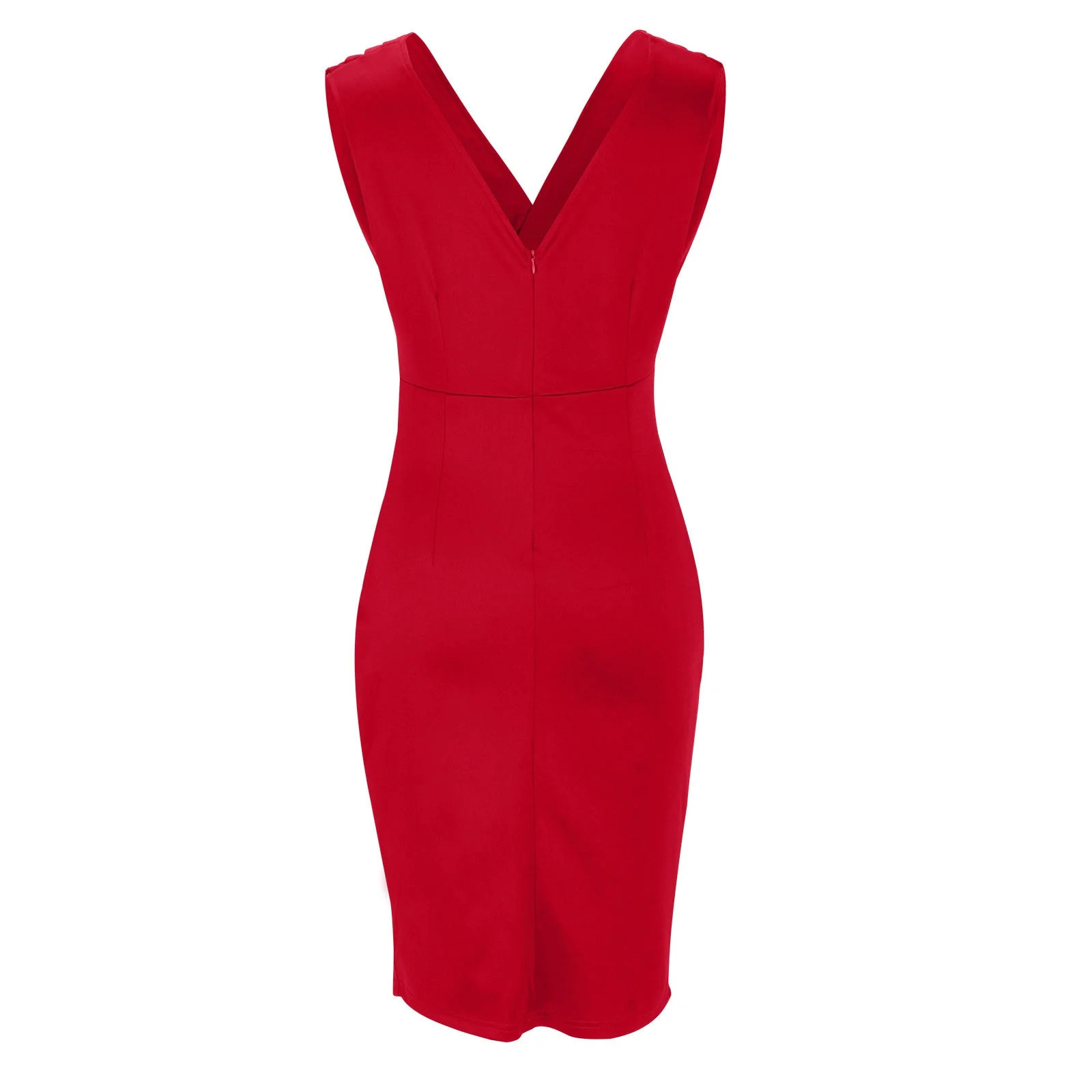 Cassia | Women's V-Neck Sleeveless Fitted Dress - Image 11