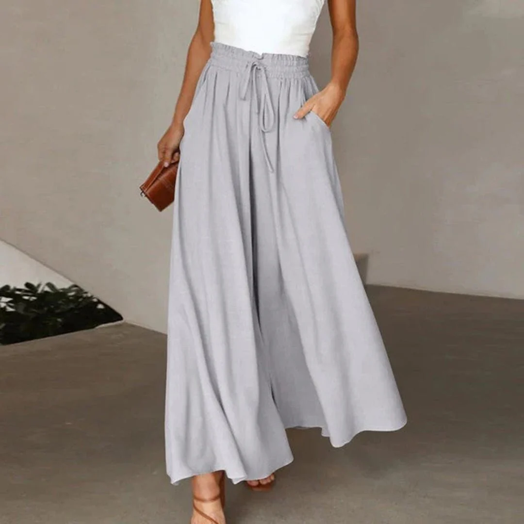 Cressida | Women's Two Piece Set Crop Top Wide Leg Pants - Image 4