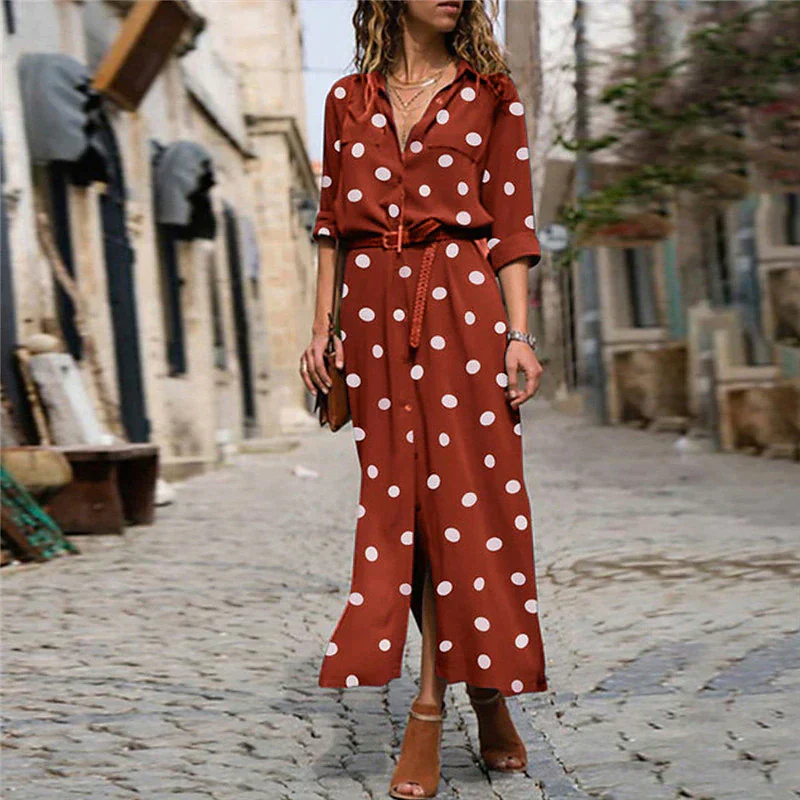 Dot | Women's Polka Dot Wide-Leg Jumpsuit with Belt & V-Neck - Image 3