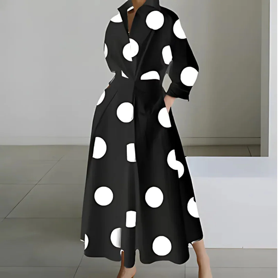 Elkie | Lapel Wrap Maxi Dress - Image 2