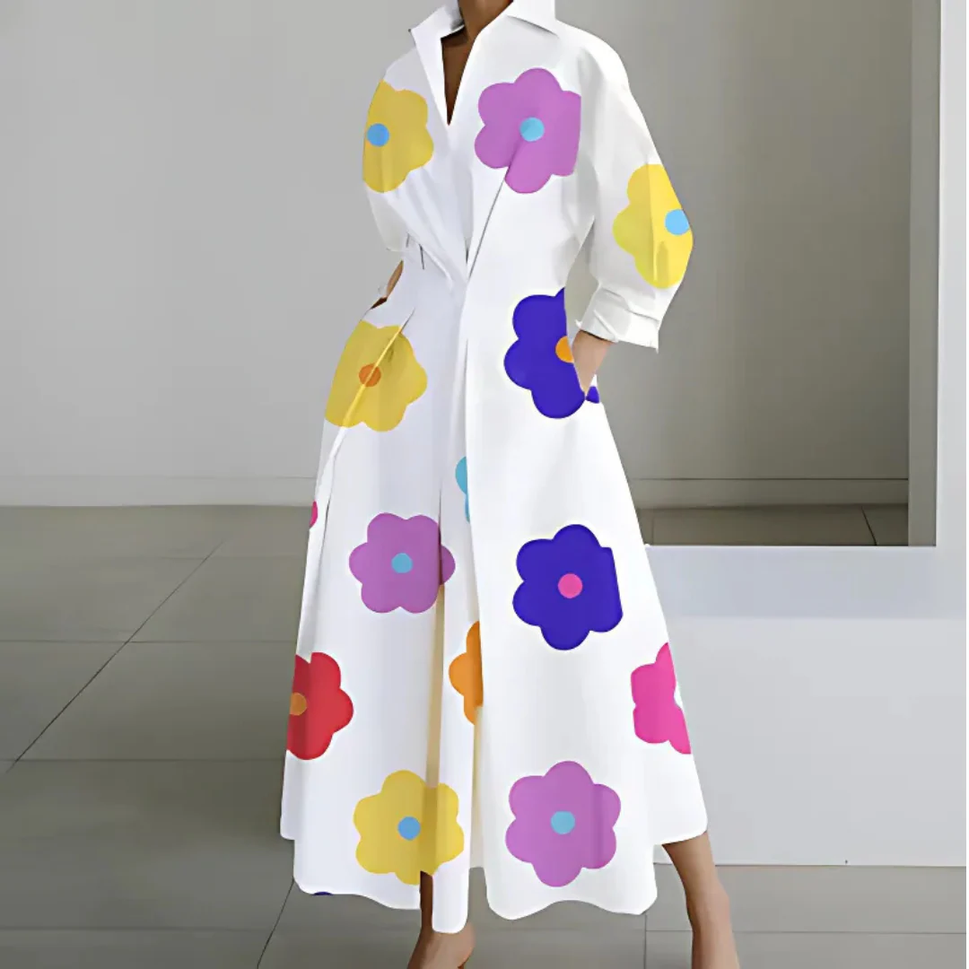 Elkie | Lapel Wrap Maxi Dress - Image 5
