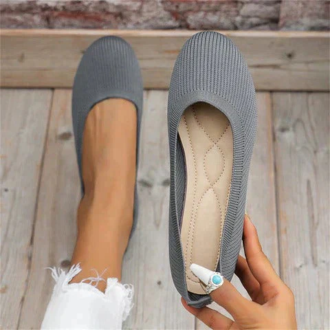 Ember | Women's Knit Round Toe Ballet Flats Slip-On - Image 3