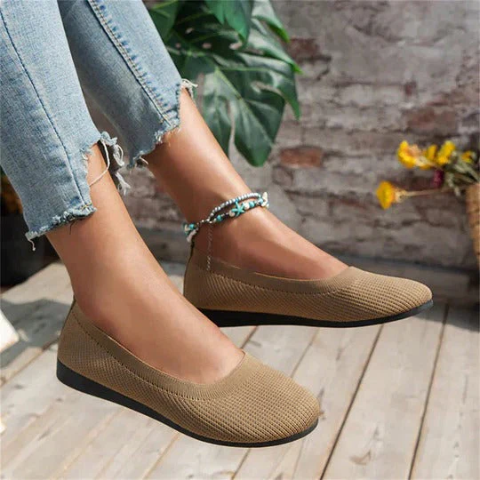 Ember | Women's Knit Round Toe Ballet Flats Slip-On - Image 6
