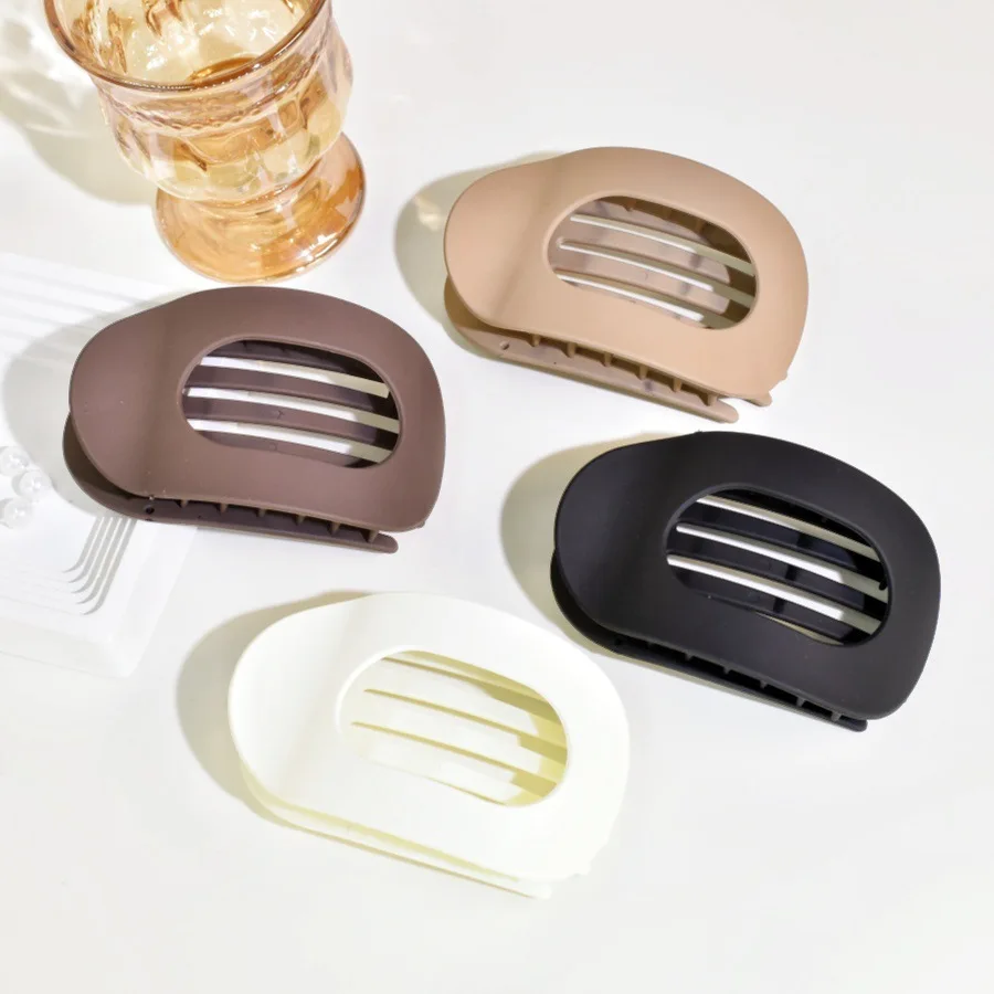 Brenda™ | Fashion Oval Flat Hair Claw Clips for Women Matte Duckbill Clip Back-of-Head Bun Hair Accessories Simple Clip Hair Ornament - Image 6