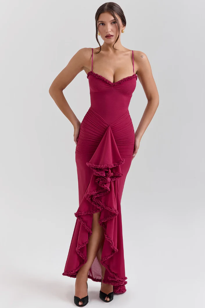 Fauna | Ruched Ruffle Dovetail Party Dress - Image 3