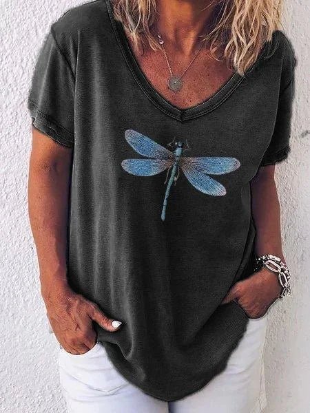 Fern | Women's Graphic V-Neck T-Shirt Short Sleeve Relaxed Casual Tee - Image 3