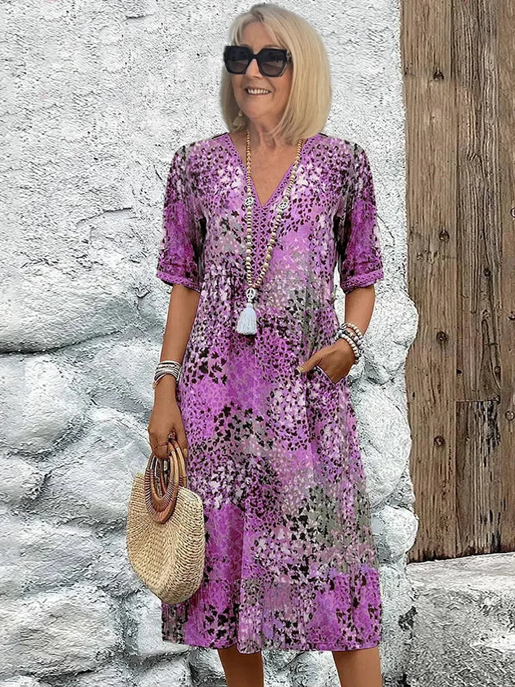 Harper | Vibrant Mid Length Dress - Image 5