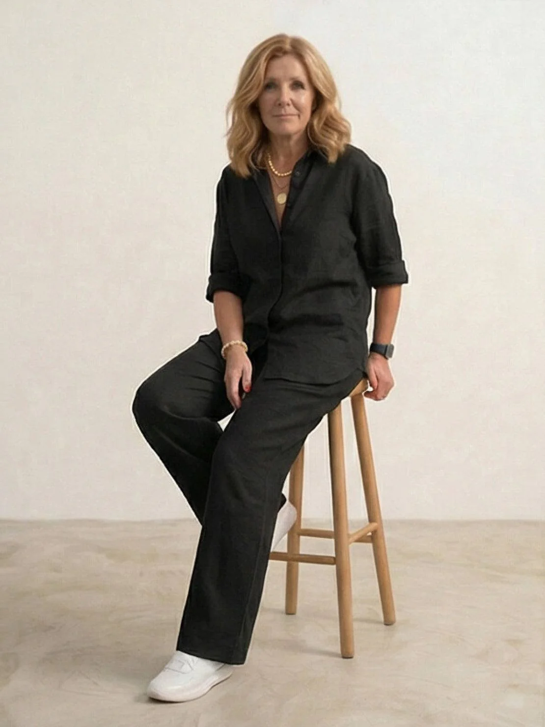 Harper | Women's Casual Co-ord Set Oversized Shirt & Wide Leg Trousers - Image 30