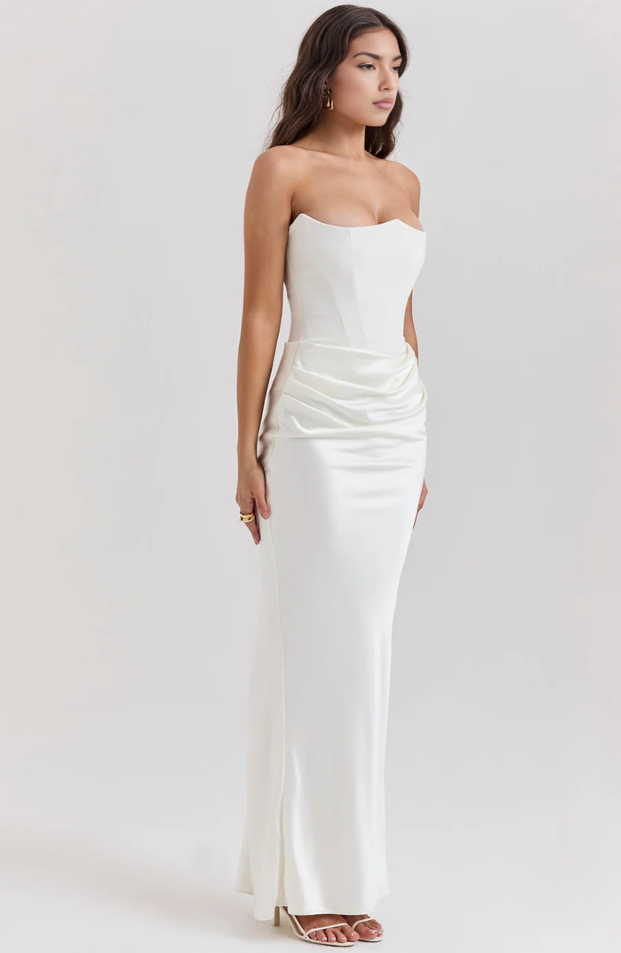 Hera | Elegant Retro Solid Color Strapless Party Dress - Image 17