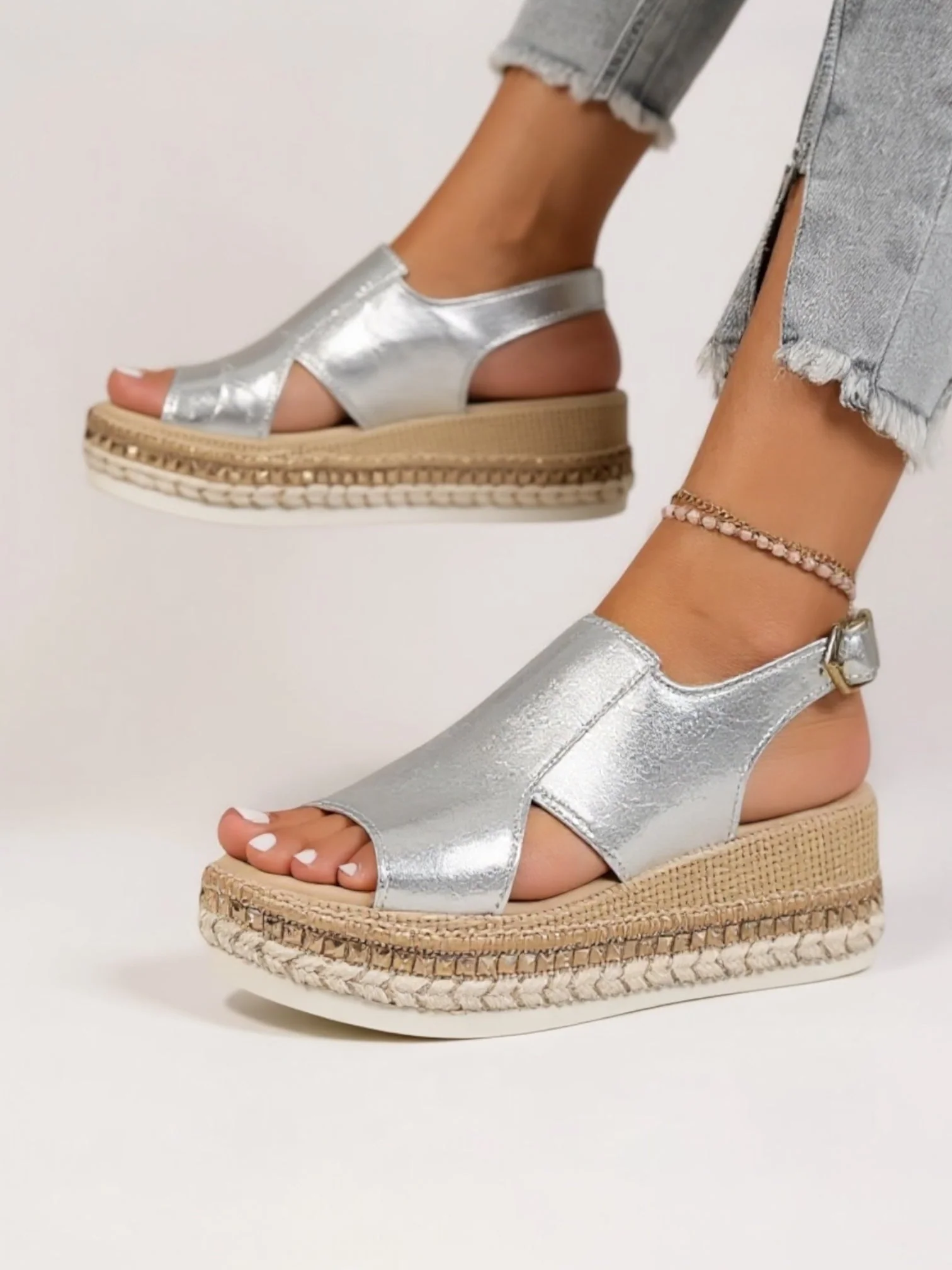 Livia | Metallic Platform Sandals - Image 5