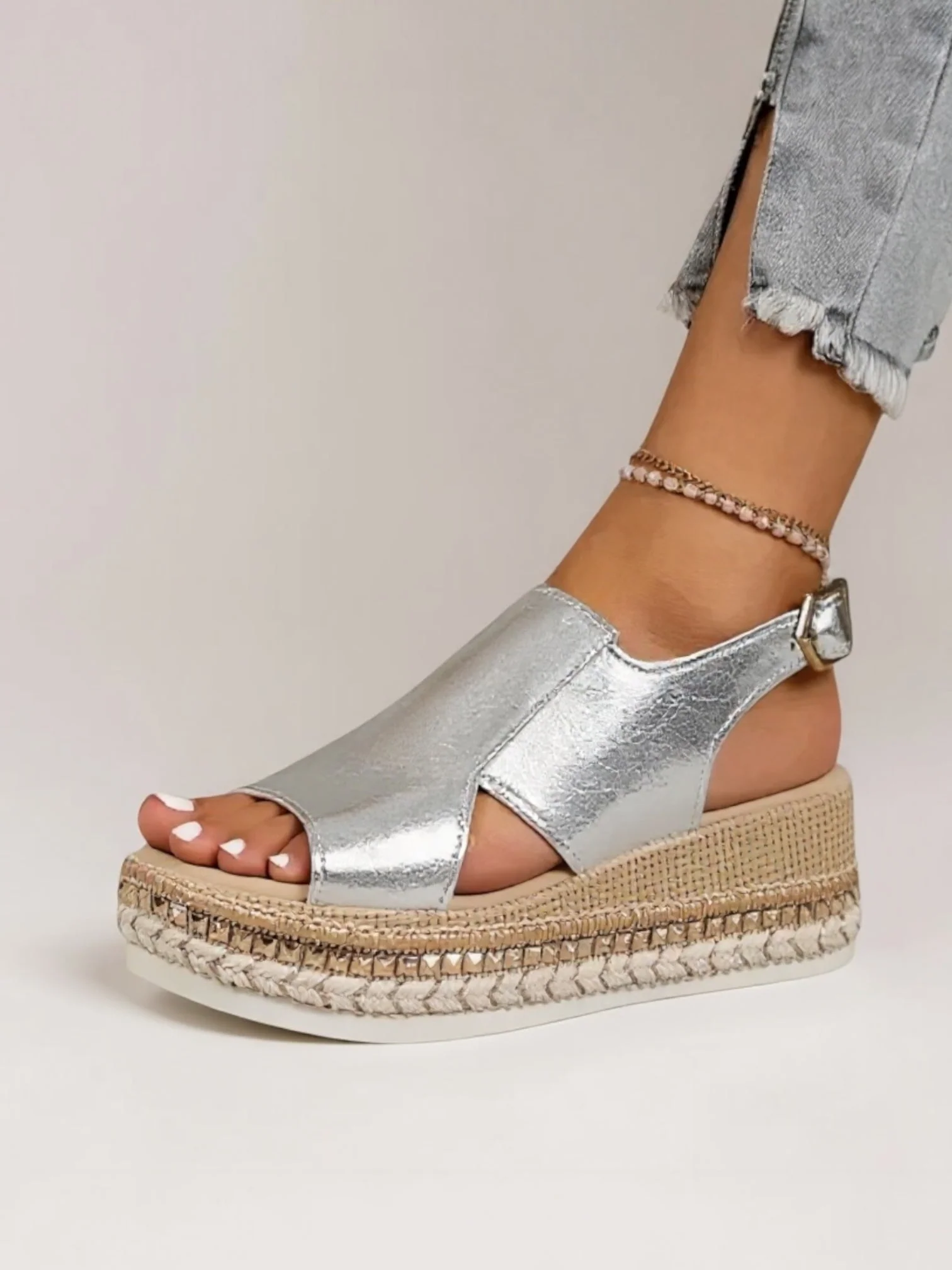 Livia | Metallic Platform Sandals - Image 6