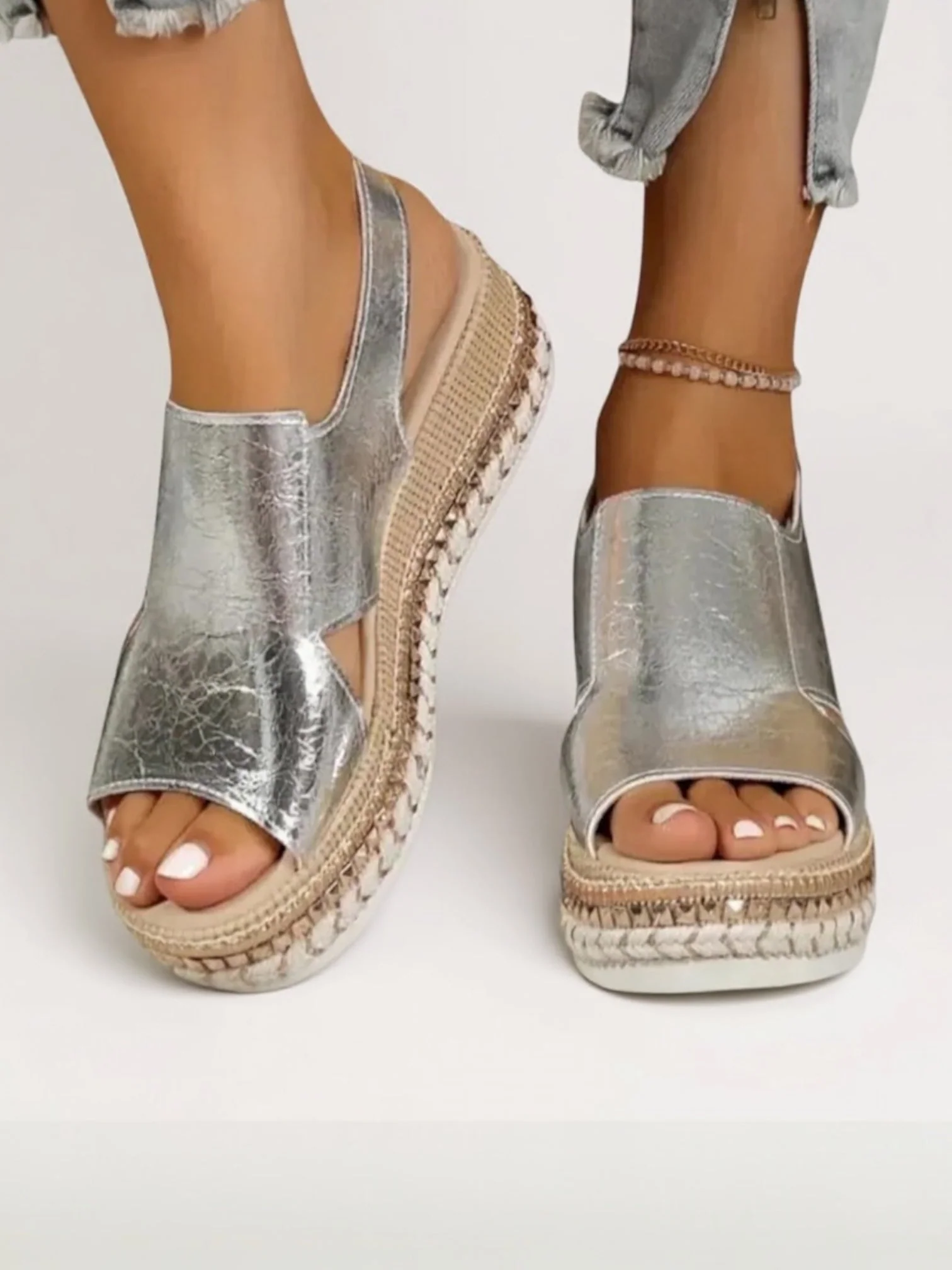Livia | Metallic Platform Sandals - Image 7
