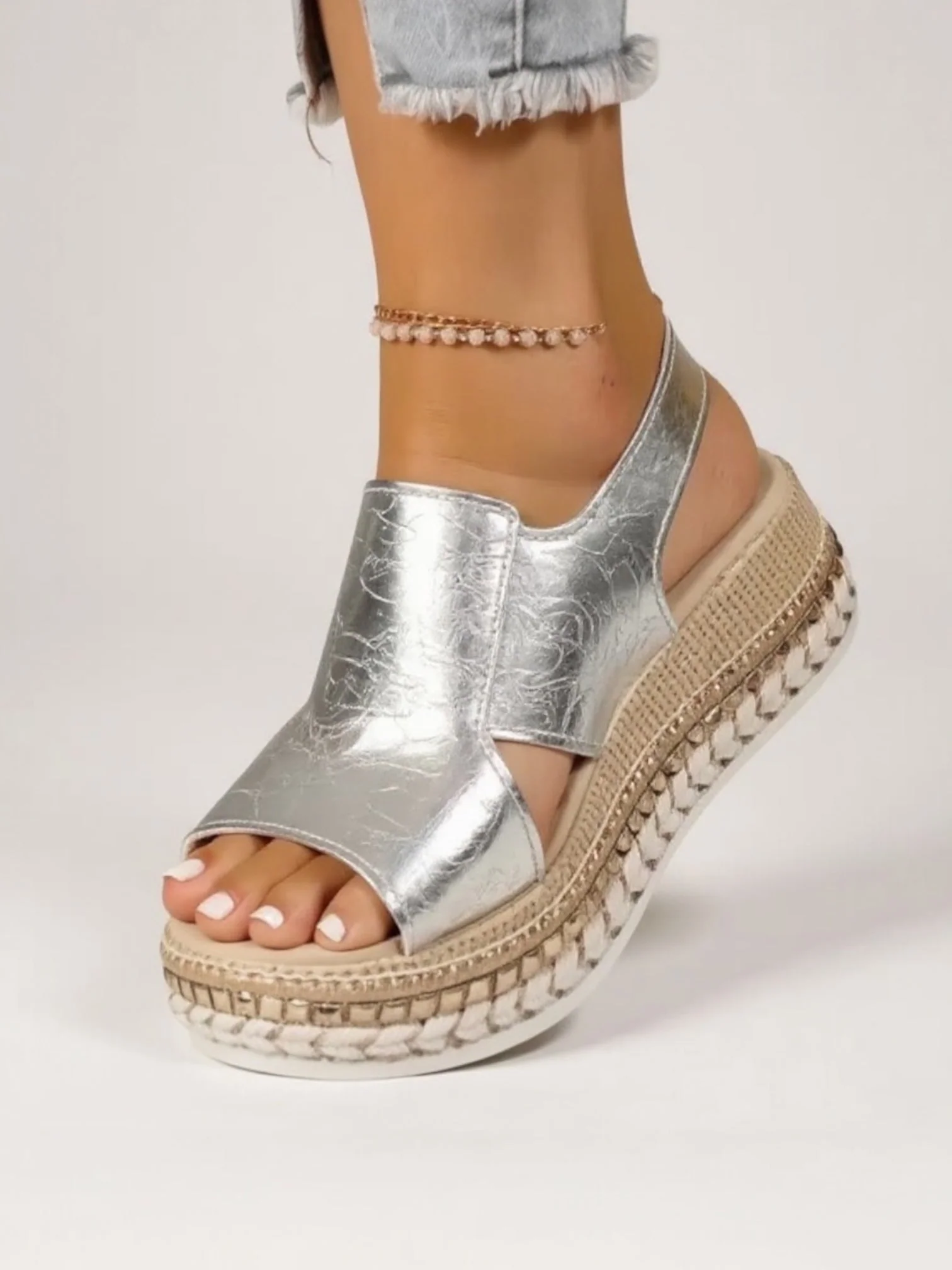 Livia | Metallic Platform Sandals - Image 8