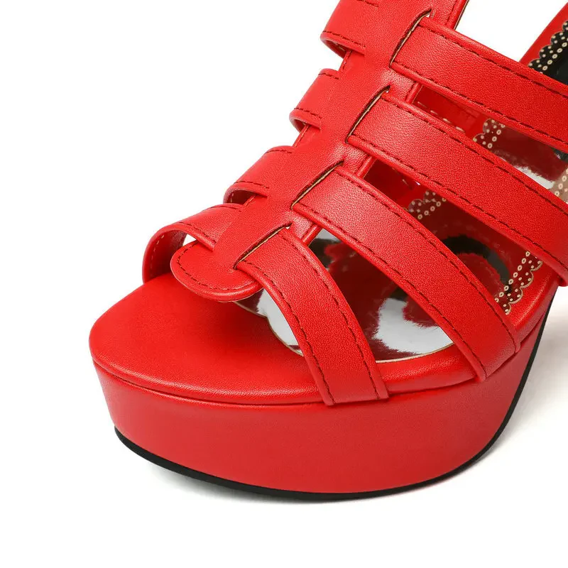 Lucia Leather Platform Sandals - Image 3