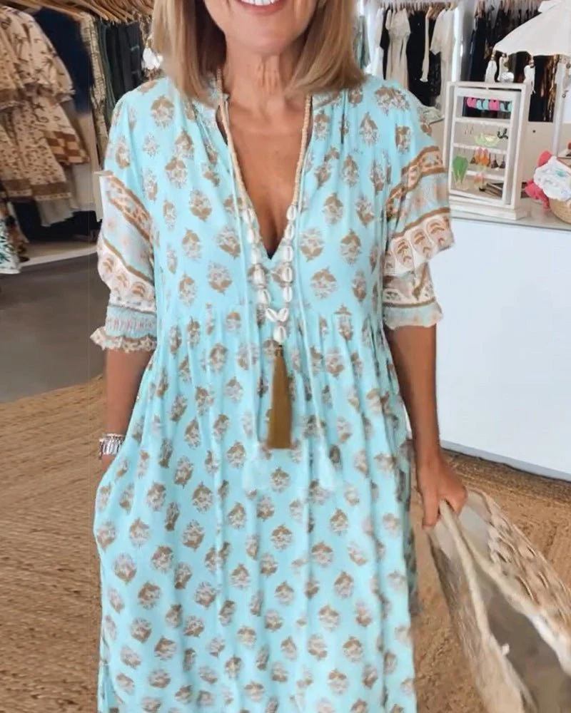 Mana | Chic Floral V-Neck Dress - Image 15
