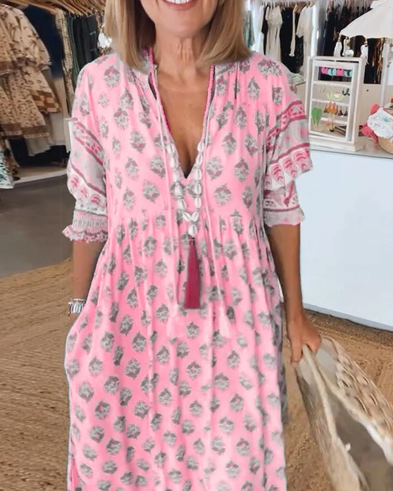 Mana | Chic Floral V-Neck Dress - Image 21