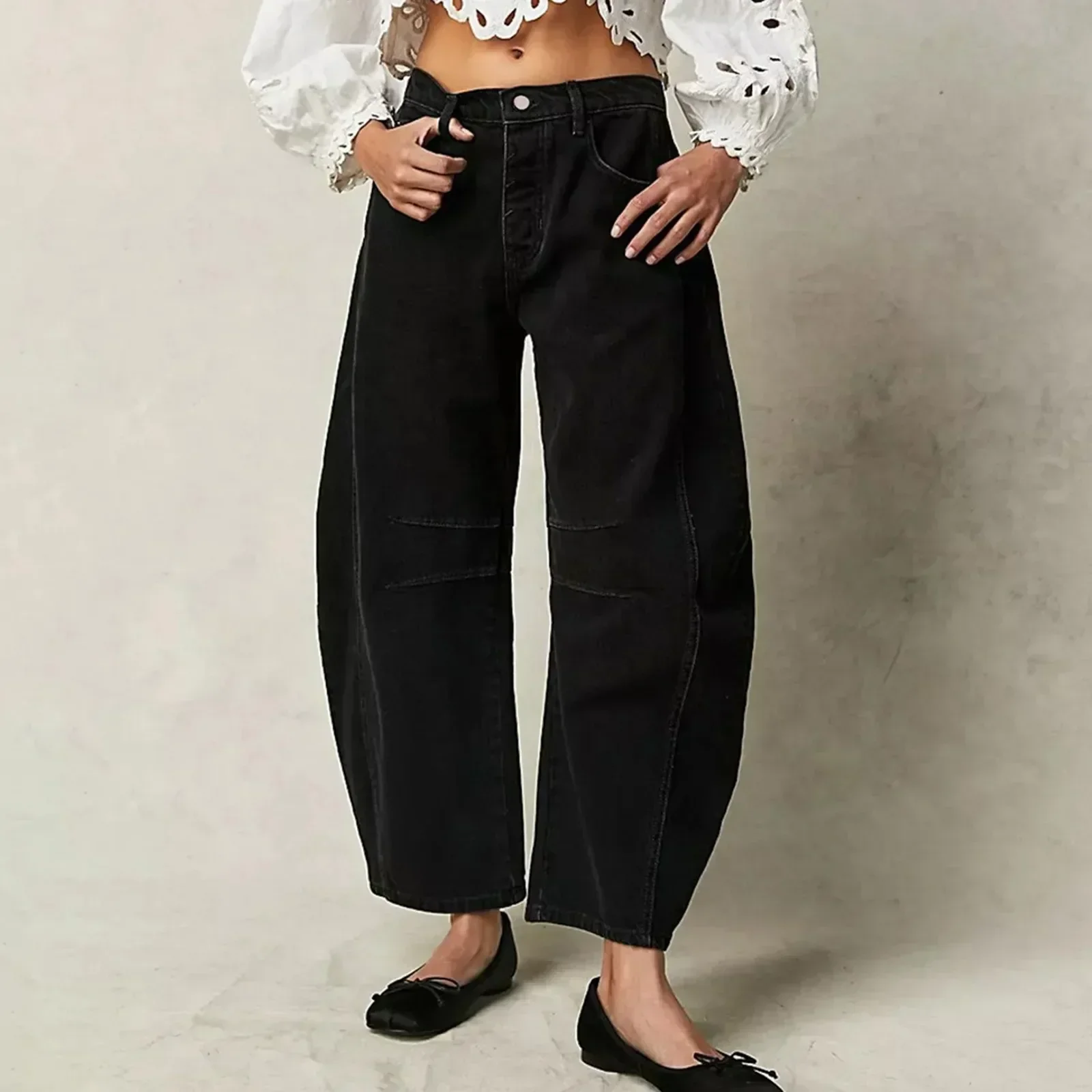 Mila | Women's Wide Leg Barrel Jeans High Waist - Image 4