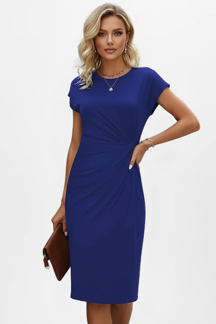 Minerva | Women's Ruched Waist Knee Length Dress - Image 9