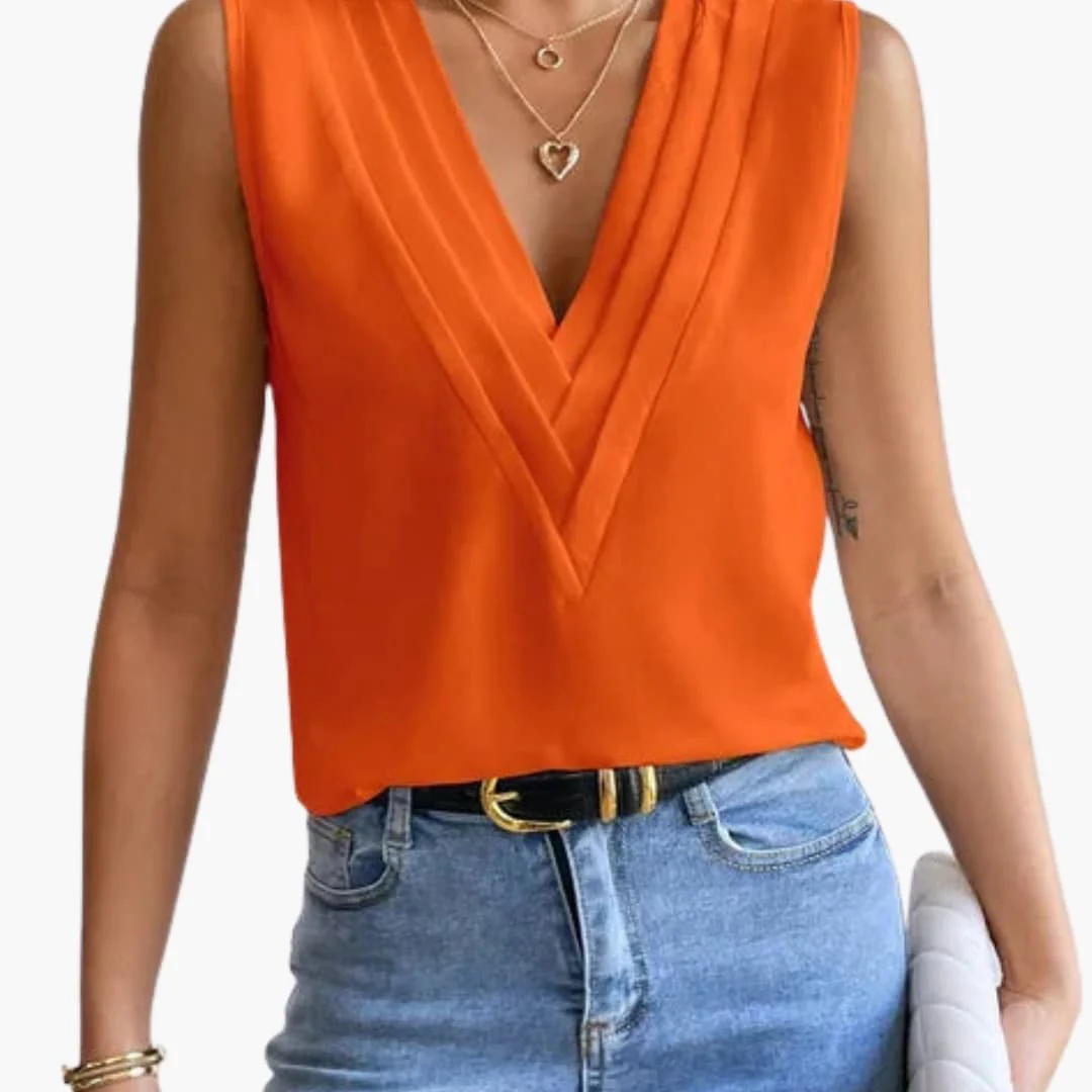 Ophelia | Women's Sleeveless Round Neck Top - Image 4