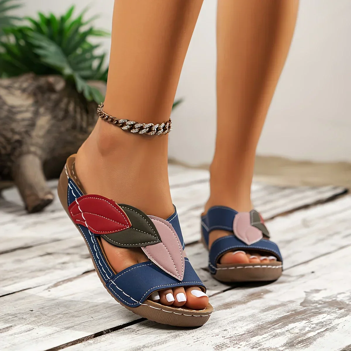 Petra | Women's Slip-On Wedge Sandals Open Toe Comfort - Image 7
