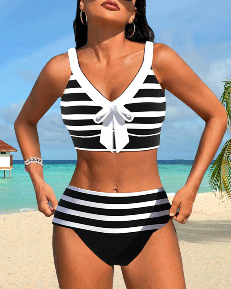 Regina™ | Striped High-Waisted Bikini - Image 12