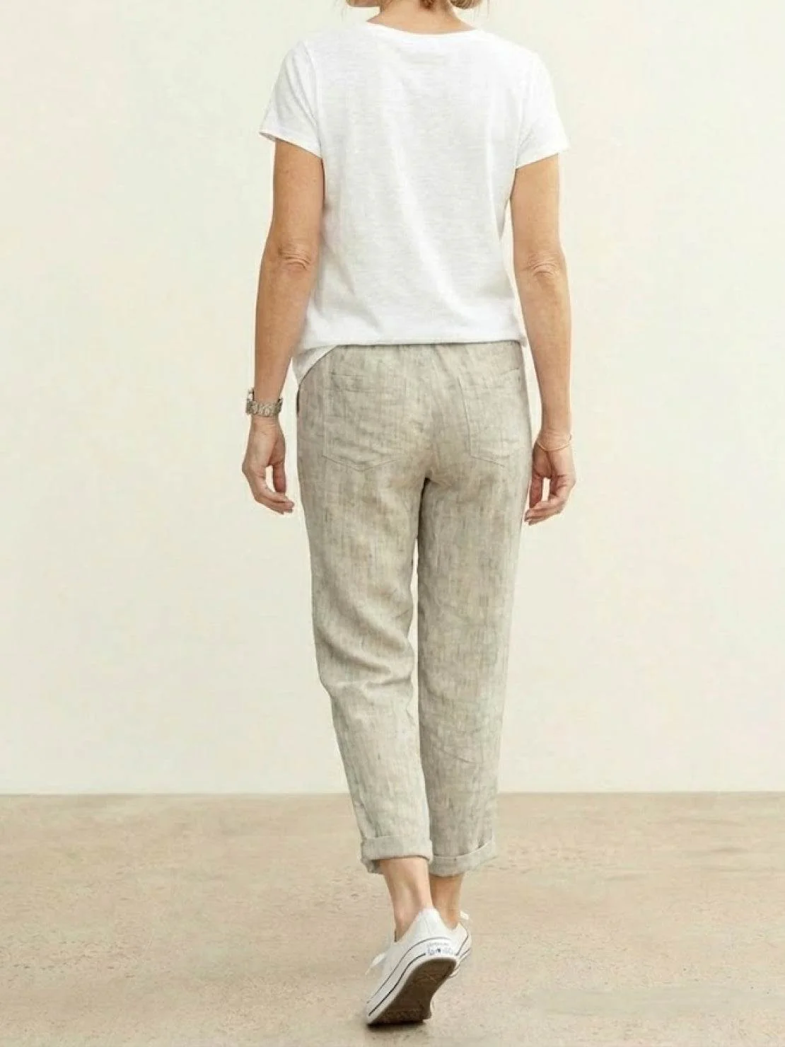 River | Women's Linen Drawstring Pants Relaxed Tapered Fit - Image 2