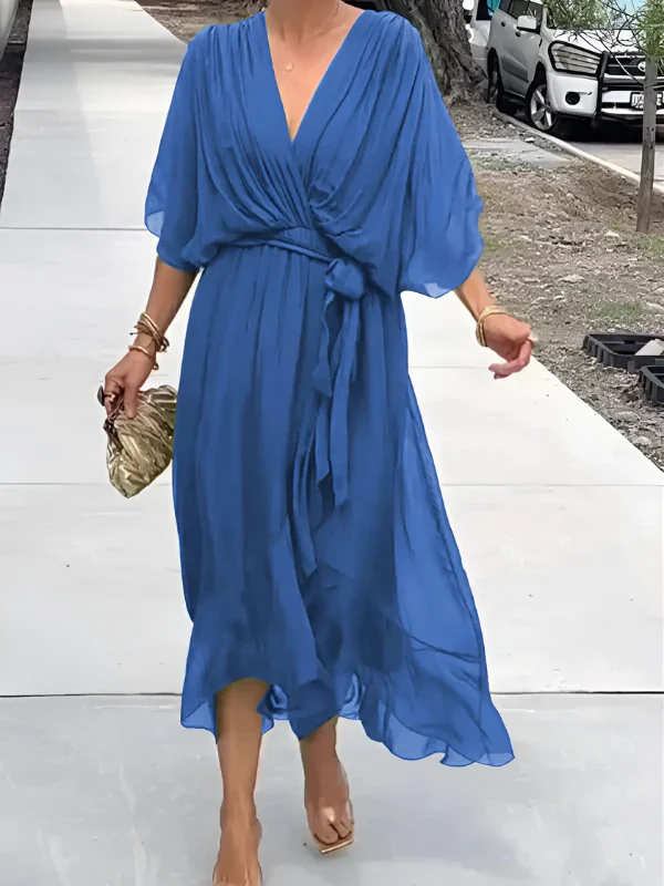 Seraphina™ | Timeless Wrap Midi Dress - Image 3