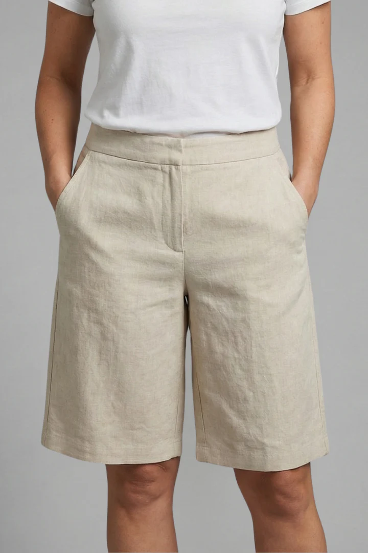 Seraphita | Women's Elastic Waist Knee Length Shorts - Image 3