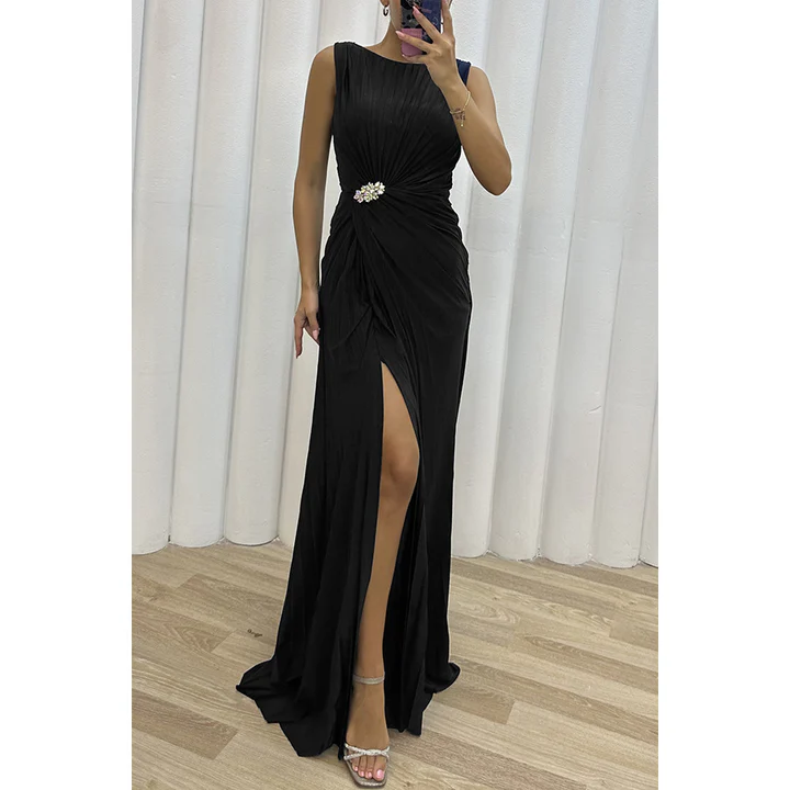 Serena | Pleated Maxi Evening Dress - Image 3