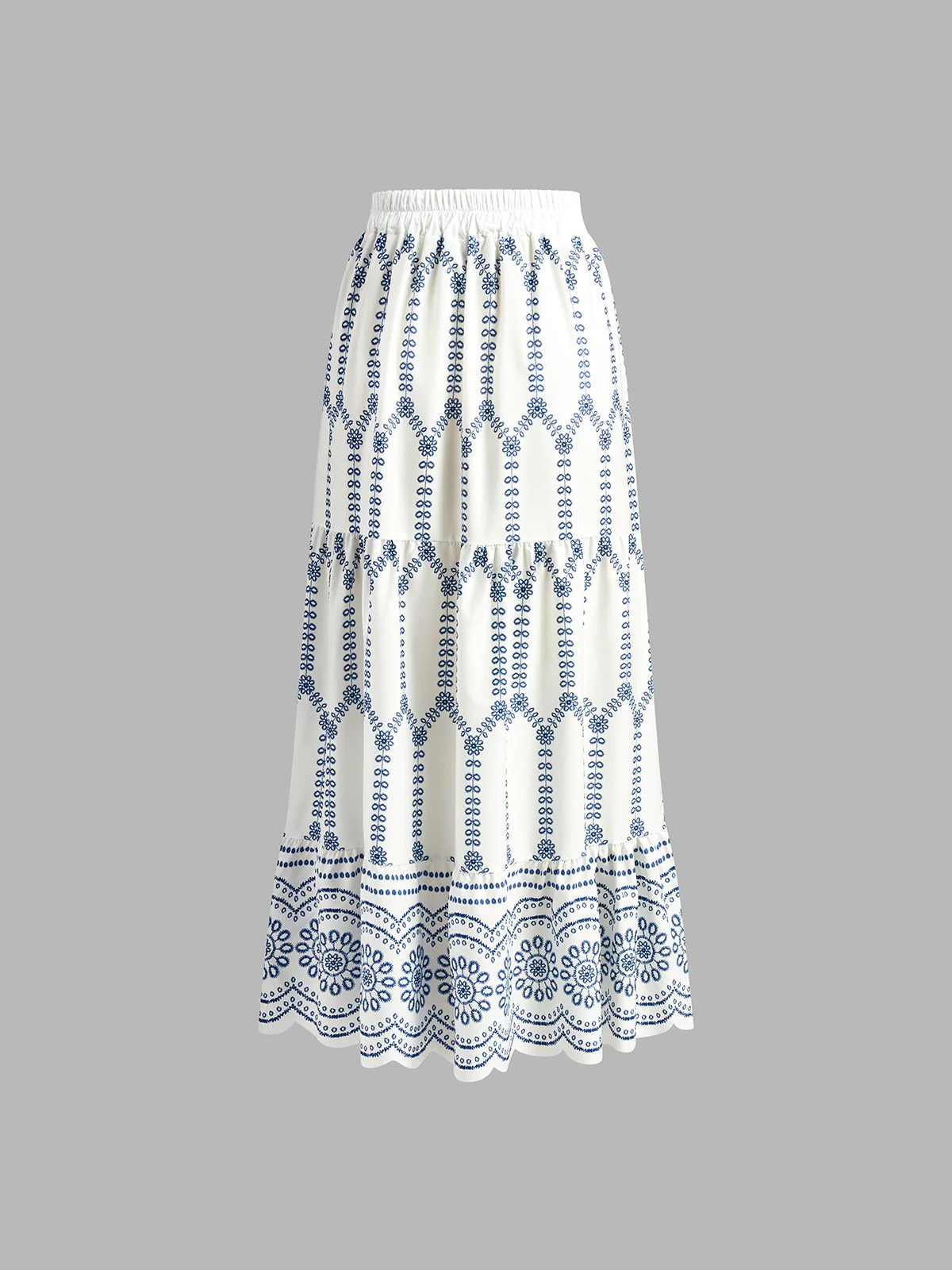 Sienna | Women's Embroidered Crop Top Midi Skirt Two Piece Set - Image 5