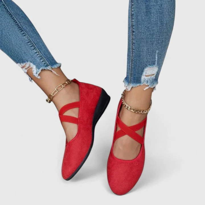 Stella | Women's Cross-Strap Ballet Flats - Image 4