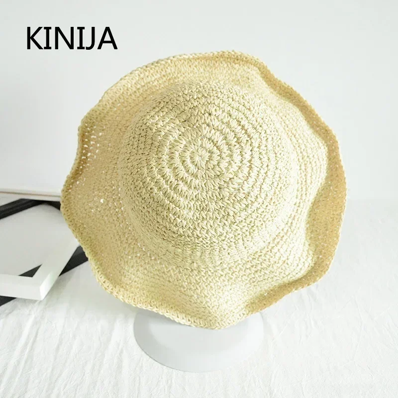 Meadow™ | Beach Hat Women's Sunscreen Cap Simple Women's Panama Straw Hat Summer Sun Hat for Women Lady Foldable Travel Caps 10cm Brim Floppy - Image 5