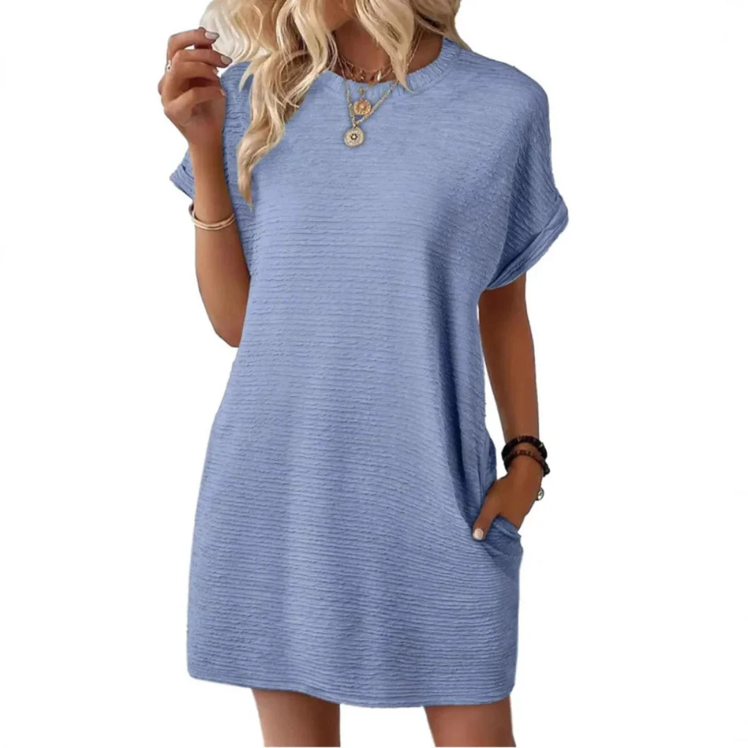 Tara | Women's Oversized T-Shirt Mini Dress Short Sleeve Pockets - Image 11