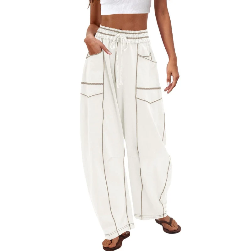 Vera | Women's Wide-Leg Cargo Pants High-Rise Drawstring Trousers - Image 3