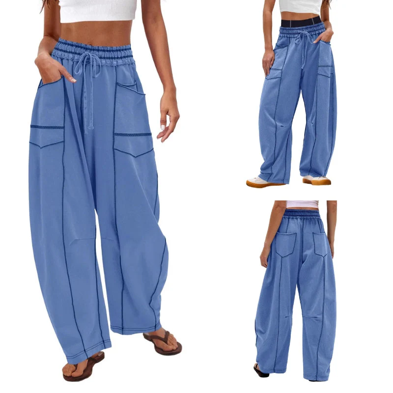Vera | Women's Wide-Leg Cargo Pants High-Rise Drawstring Trousers - Image 8