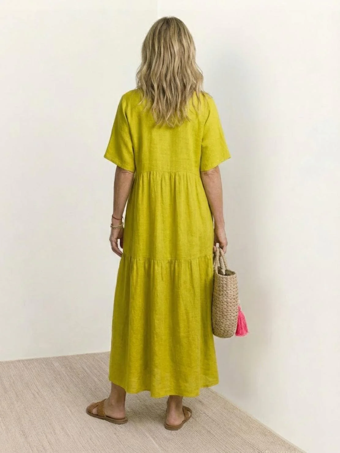 Willow | Women's V-Neck Tiered Maxi Dress Short Sleeve Swing - Image 39